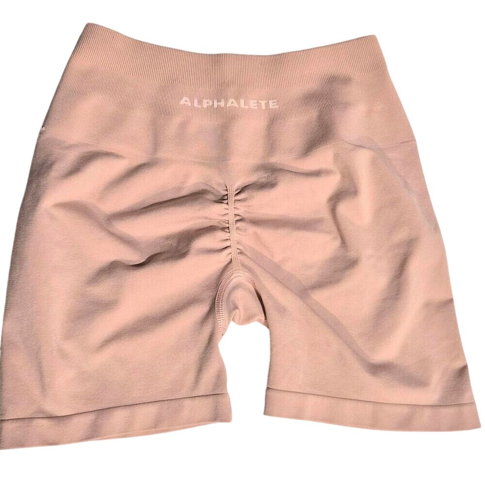 Alphalete Amplify Seamless Scrunch Butt Biker Shorts Pink Small